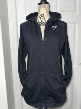 Gymshark Black Zip Hoodie with Logo
